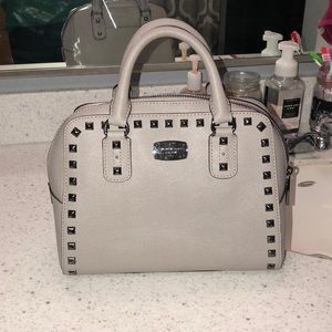 Studded Michael Kors saffiano leather satchel
